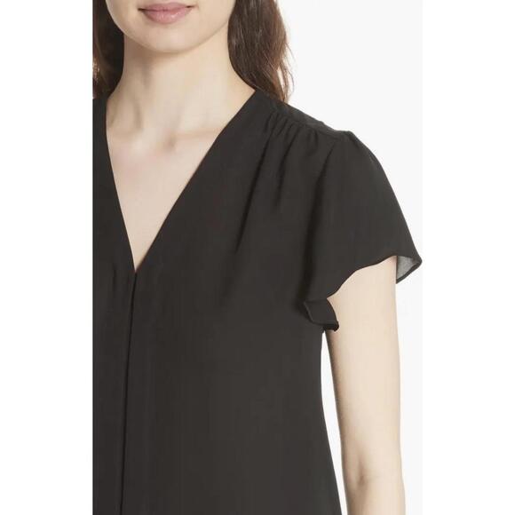 REBECCA TAYLOR Women’s Celina Silk Top in Black-Size 6 - Picture 4 of 12